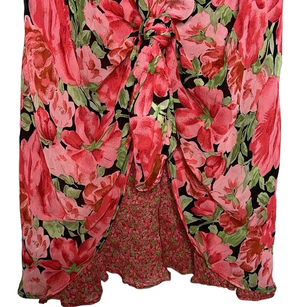 Coldwater Creek Vintage 90s Y2K Boho Reversible Floral Midi Length Skirt